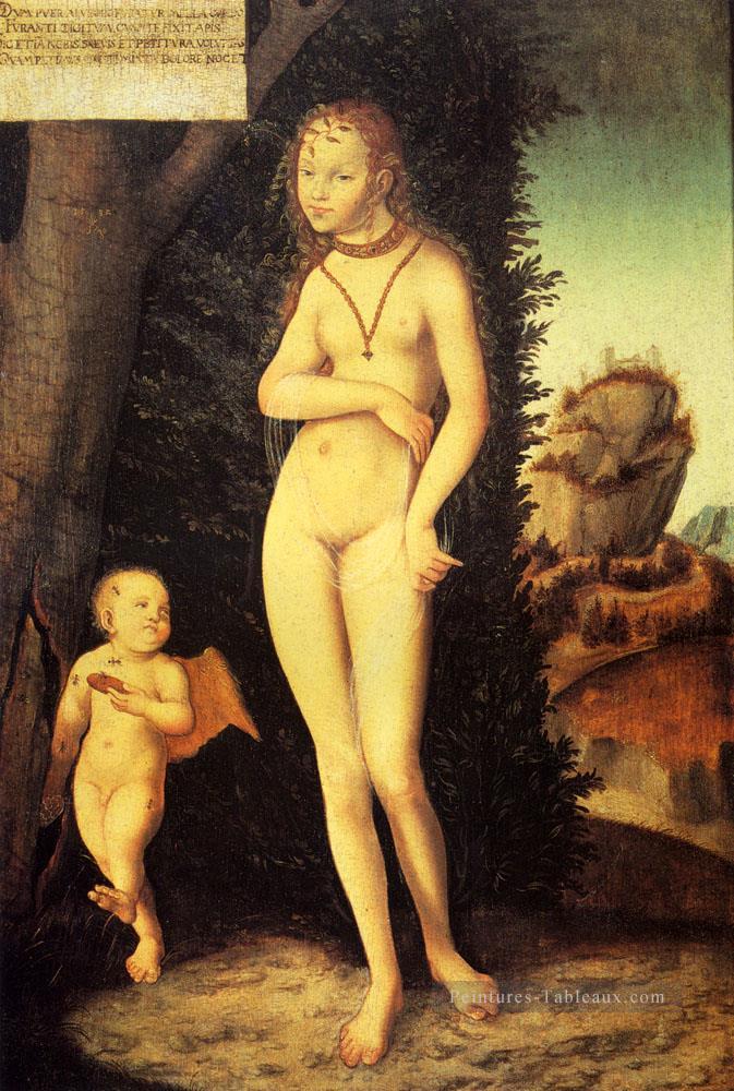 Vénus avec Cupidon Le voleur de miel Lucas Cranach l’Ancien Peintures à l'huile